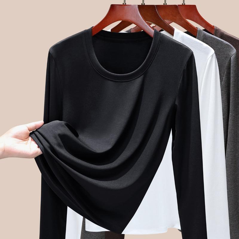 Neck Long-sleeved T-shirt Women's New Summer Cool Breathable Sunscreen Bottoming Shirt Age-reducing and Thin Sports Top