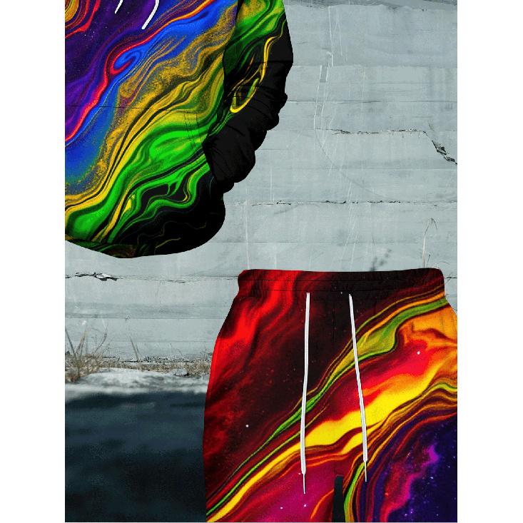 Яркая толстовка с принтом «Туманность» в стиле Fluid Art, 3D-печать - Унисекс, Модный бренд, Городской стиль, Свободный спортивный комплект из двух предметов