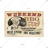 BBQ Vintage Tin Sign Plaque Barbecue Metal Plate Sign Wall Art Decoration Kitchen Man Cave Terrace Beach House Club Wall Decor