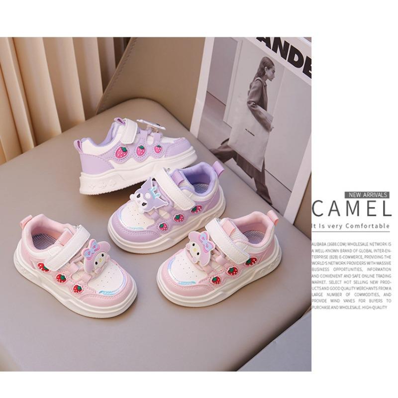 Детские весенне-осенние милые кроссовки в иностранном стиле, нескользящие, с клубникой, для девочек, беговые кроссовки, кеды, мультяшные, для студентов