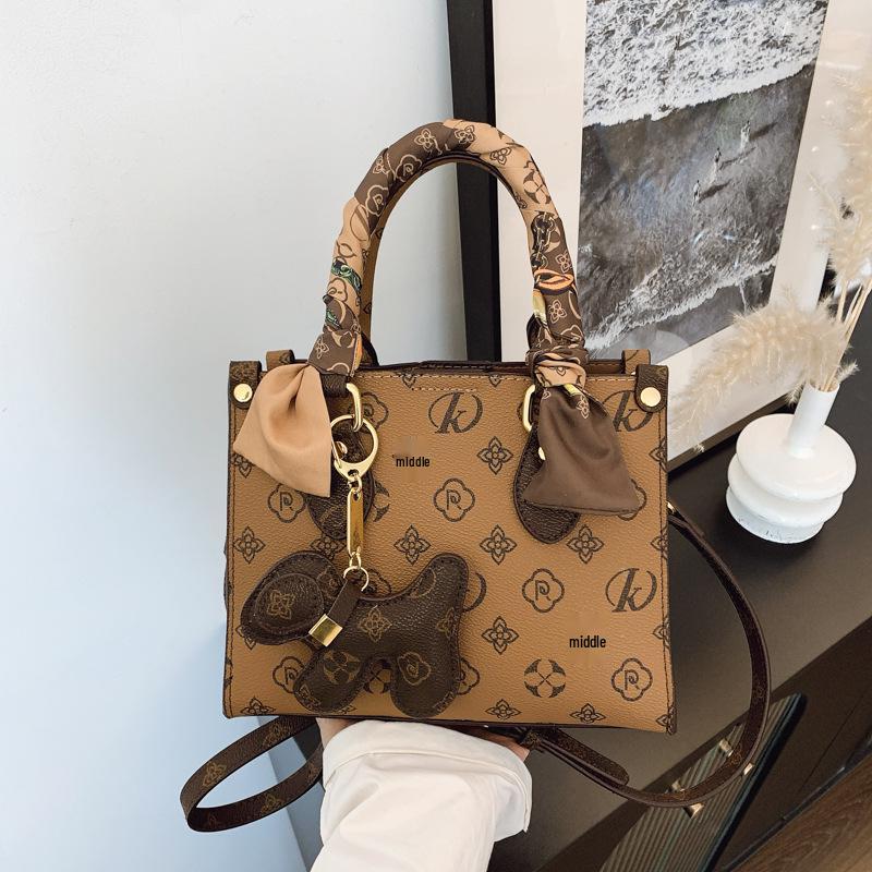 Винтажный принт, женская сумка-тоут через плечо, 2025, нишевый дизайн для мам среднего возраста