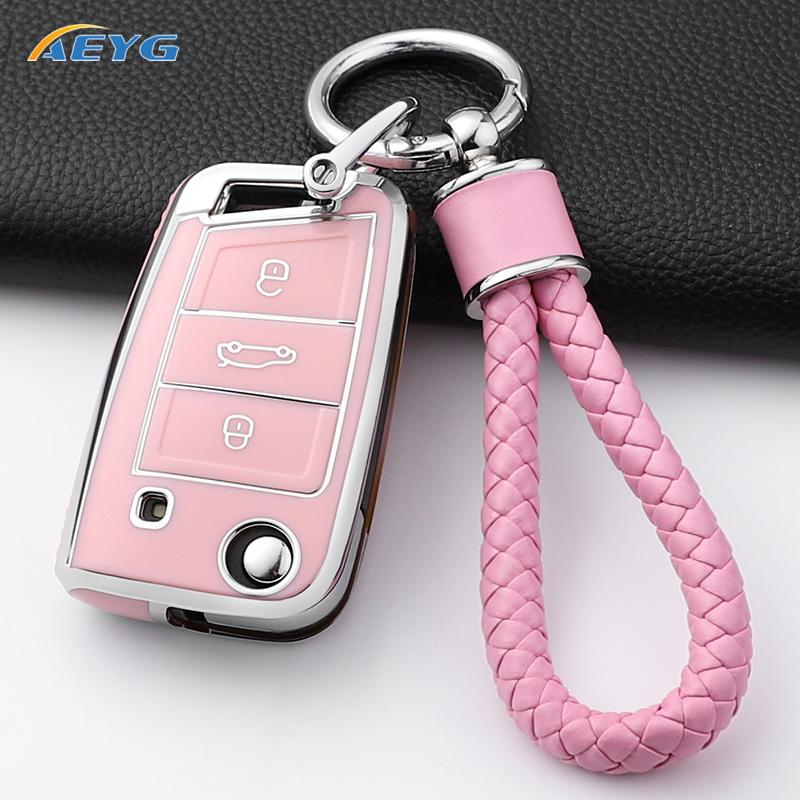 rldf3 For VW Volkswagen Golf 7 MK7 Tiguan MK2 For SEAT Ateca Leon FR 2 Ibiza For Skoda Octavia Car Key Case Cover Interior Accessories