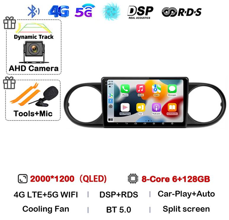 Android 14 Carplay Auto Для Toyota Corolla Rumion Tacoma Автомагнитола Мультимедиа Навигация GPS BT Видеоплеер Стерео Авторадио 4G