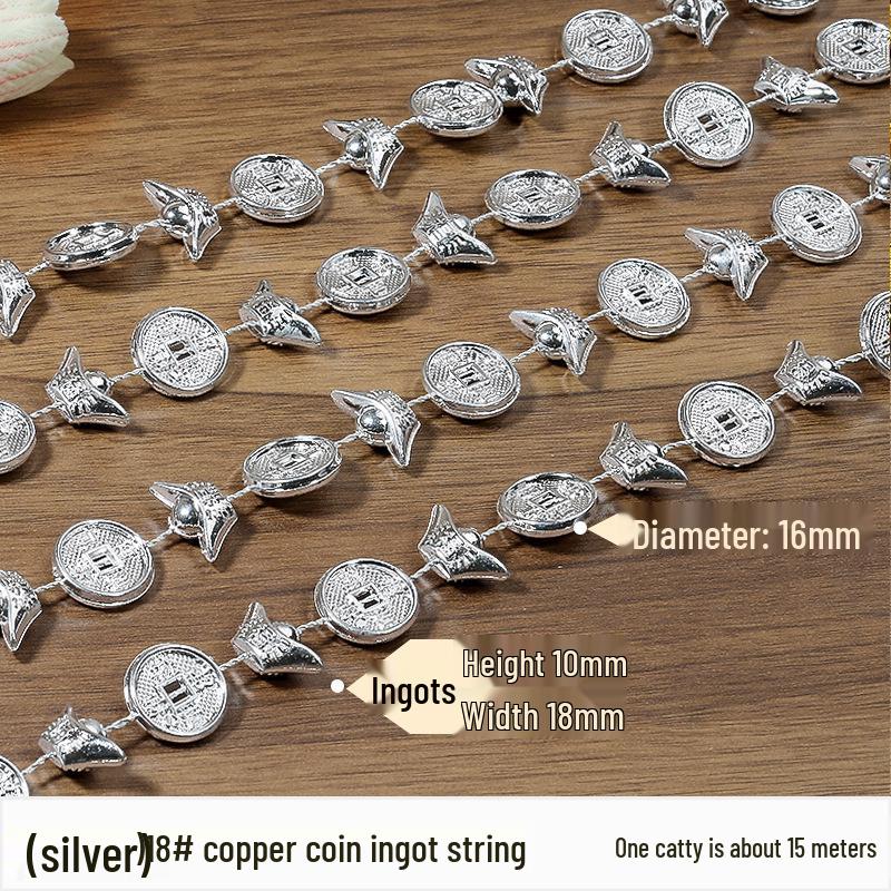 Gold & Silver Electroplated Bead String for DIY Christmas Tree Decorations