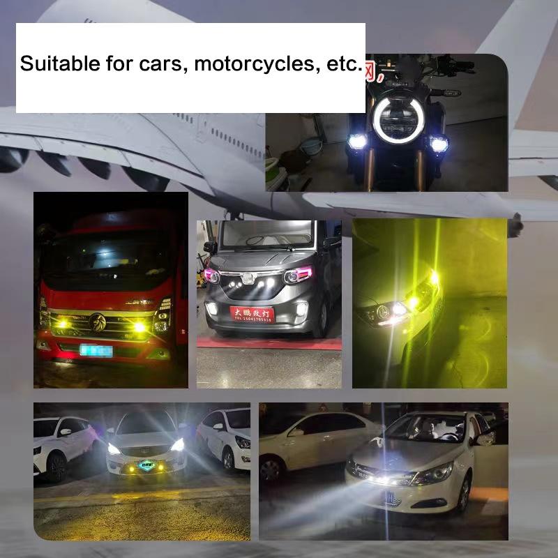 Мотоциклетный прожектор с линзами проектора, двухцветный светодиодный вспомогательный фонарь дальнего света для квадроциклов, грузовиков, внедорожников, скутеров, автомобилей