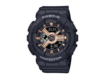 Часы BABY-G BA-110XRG-1AJF Женские черные часы World Time со светодиодной подсветкой