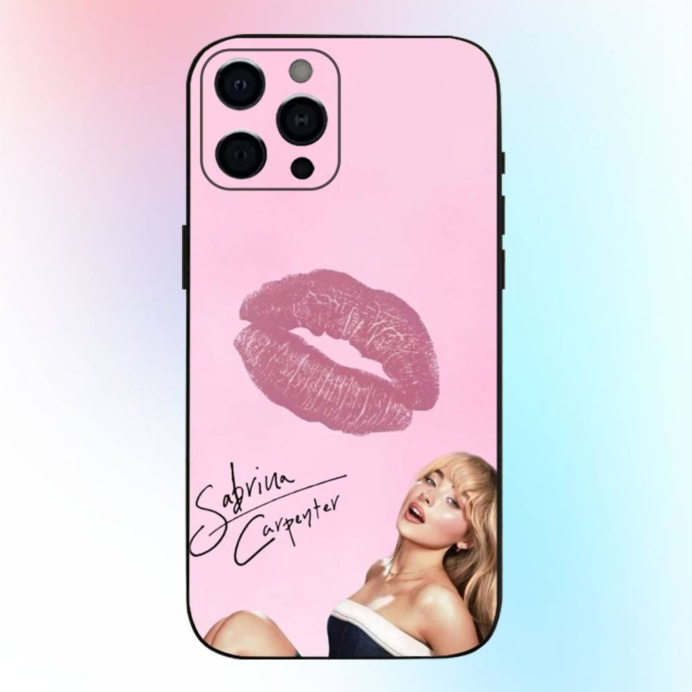 Чехол для телефона Sabrina Carpenter для iPhone17,16,15,14,13,12,11 Plus,Pro Max Мягкий Черный Чехол