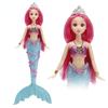 36CM Mini Colorful Glare Music Mermaid Princess Doll Girls Toy 3D Big Eyes BJD Princess Full Outfits  Dresses Collection Childrens Doll Gift