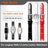9 мм 11 мм Кожаный ремешок для часов с вырезом для Longines Waltz L2.305 L2.306 L2.304 L2.307 Женский ремешок из коровьей кожи Черный Красный Белый