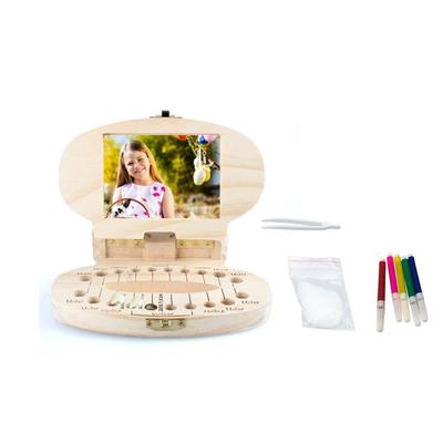 DIY раскраска детская зубная коробка-органайзер детские молочные зубы деревянная коробка для хранения 5 мл