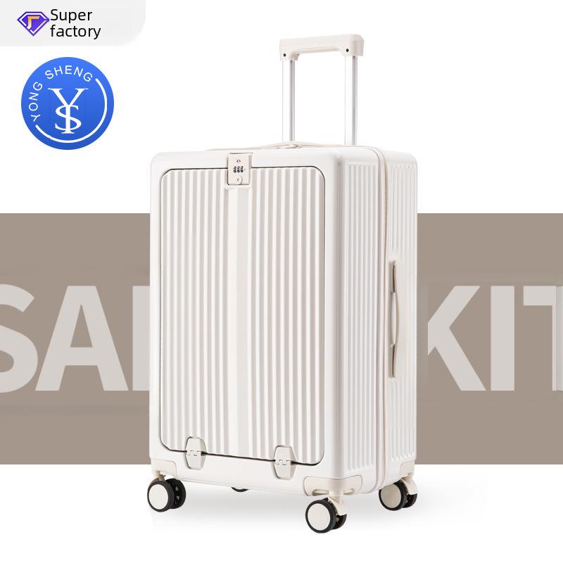 Yongsheng 20" Cabin Suitcase with Universal Wheels, Anti-Fall, 24" Optional, Front-Opening Trolley Case, Secure Lock.