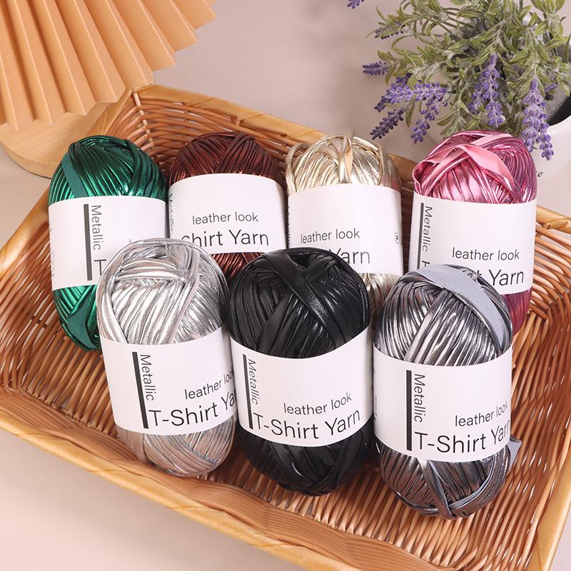 40 м/рулон искусственная кожа блестящая пряжа для вязания крючком ткань пряжа для ручного вязания своими руками пряжа для сумки одеяла подушки
