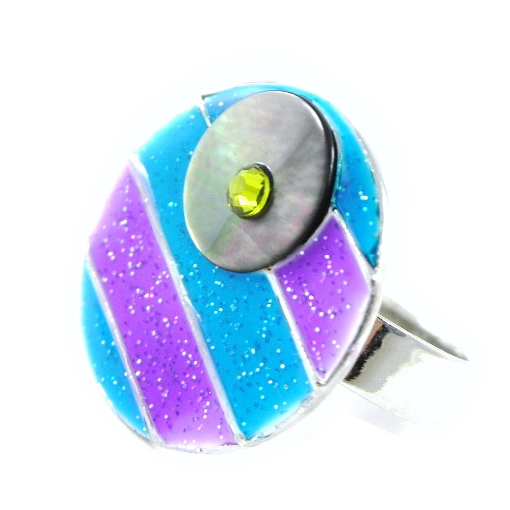 NOA [H8856] - Дизайнерское кольцо «Бора-Бора» сине-фиолетовое.