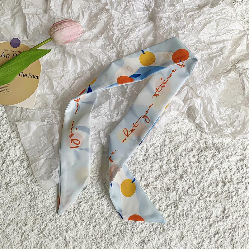 New Luxury Brand Model Small Silk Scarf for Women Hair Band Bag Handle Handbag Ribbon Scarf Neck Scarves Neckerchief