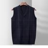 Men's Sweater Vest Sleeveless Knitted Vest Autumn and Winter New Casual Fashion Jacquard V-neck Pullover Knitted Sweater