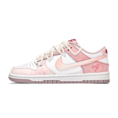 Кроссовки Dunk Устойчивые к истиранию Низкие Кеды для скейтбординга Унисекс Белый Розовый DO6485-600(Команда963-)