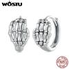 Оригинальные серьги-кольца из стерлингового серебра 925 пробы со скелетом для женщин, ретро-панк, пряжка для ушей, вечерние ювелирные изделия, подарок