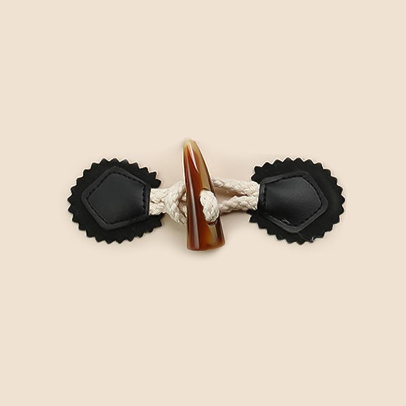 PU Leather Resin Horn Buttons Toggle Clasps Button For Coat Jacket Cardigan Decorative Buckles Fastener DIY Clothing Accessories