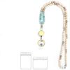 Multi-function Lanyards for ID Badge Keys 8mm Natural Beads Retractable Lanyards Id Badge Holder
