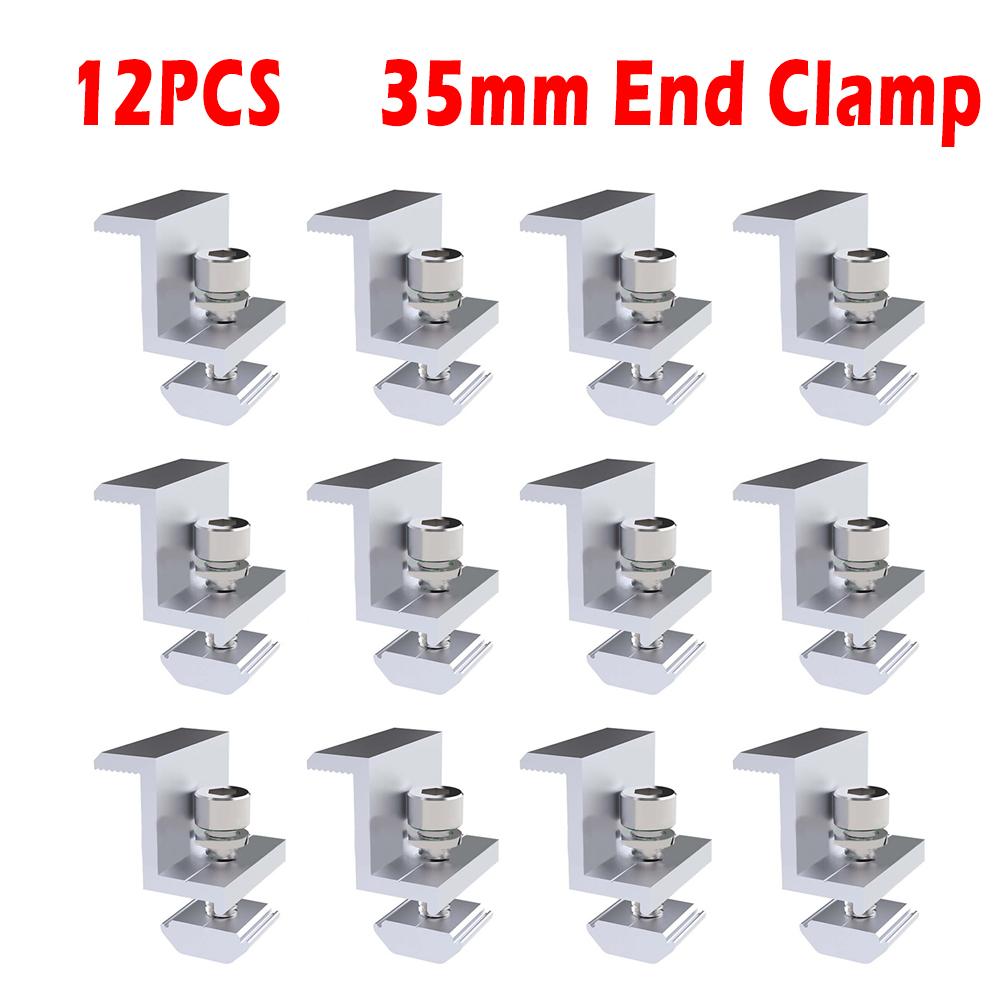 4/12 шт. кронштейн для крепления солнечной панели PV, концевой зажим, фотоэлектрическая алюминиевая опора для установки солнечной панели, стеллаж