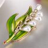 Enamel Pearl Leaf Brooch  Brooch Brooch Ladies Collar Jewelry  Products