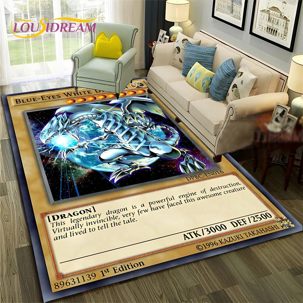Коврик с рисунком аниме Yu-Gi-Oh MONSTER CARD для дома, гостиной, спальни, дивана, коврика, декор, детский коврик, нескользящий напольный коврик