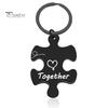 2 шт пара брелок ожерелье вместе лучше головоломка из нержавеющей стали DIY брелок для ключей держатель рюкзак кулон орнамент подарок парню и подруге