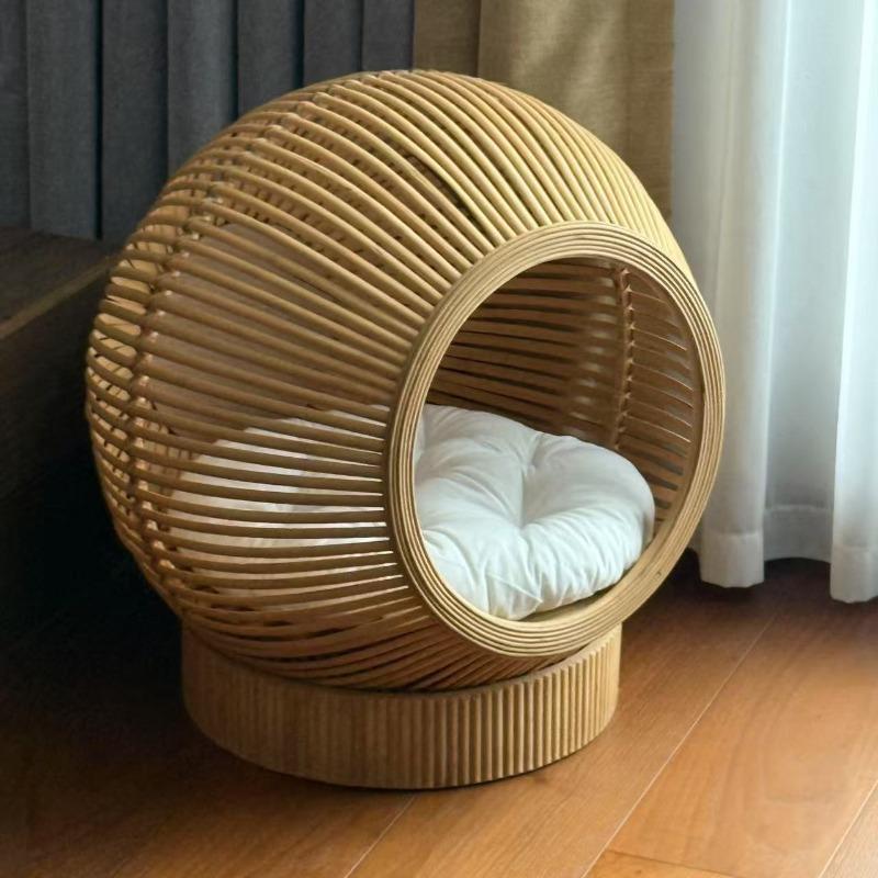 Cat's Nest Villa Nest Rattan Bamboo Four Seasons Universal Living Room Home Log Cat Bed