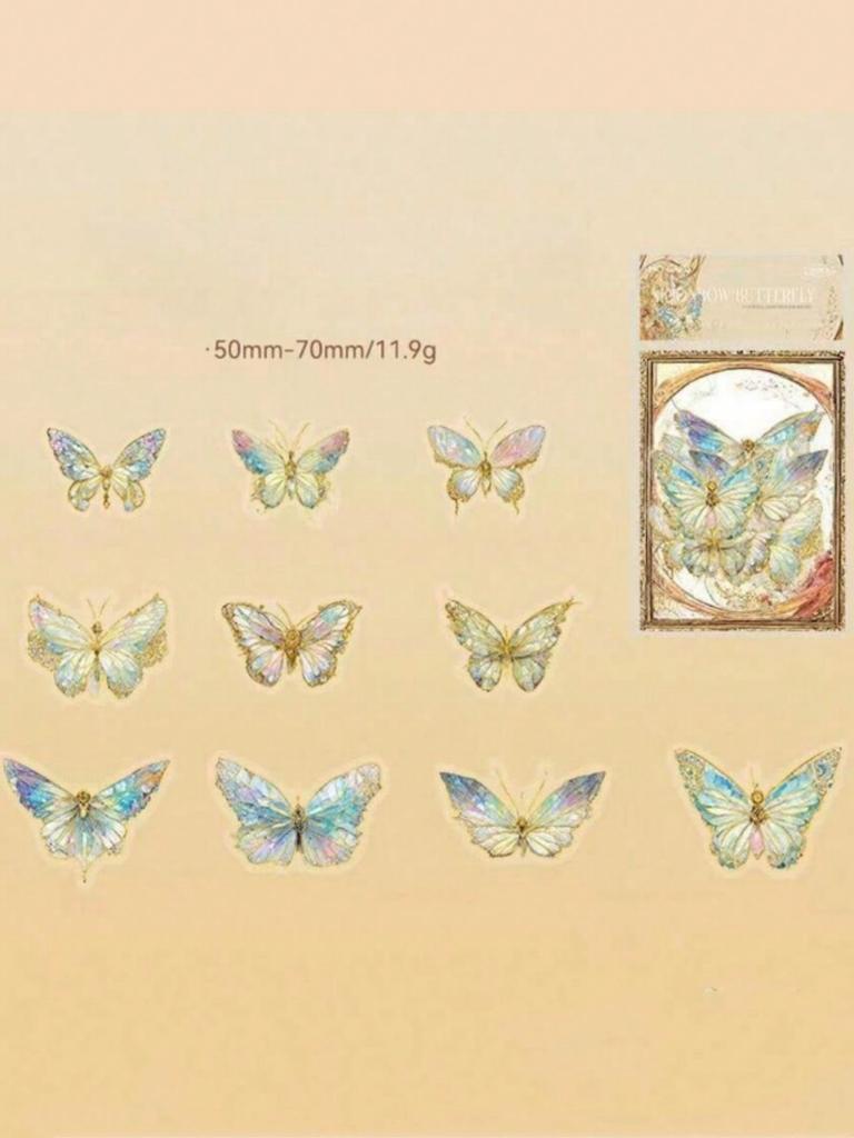 1 упаковка/20 штук розовый кристалл бабочка трехмерная бабочка блокнот DIY декоративная наклейка мусорный дневник