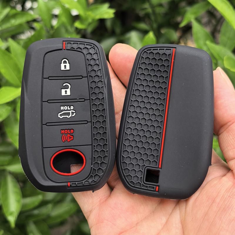 4 Button Silicone Auto Smart Auto Key Fob Cover Case Fit For Toyota Chr Hilux Fortuner Land Cruiser 200 Camry Corolla Crown Rav4 Highland