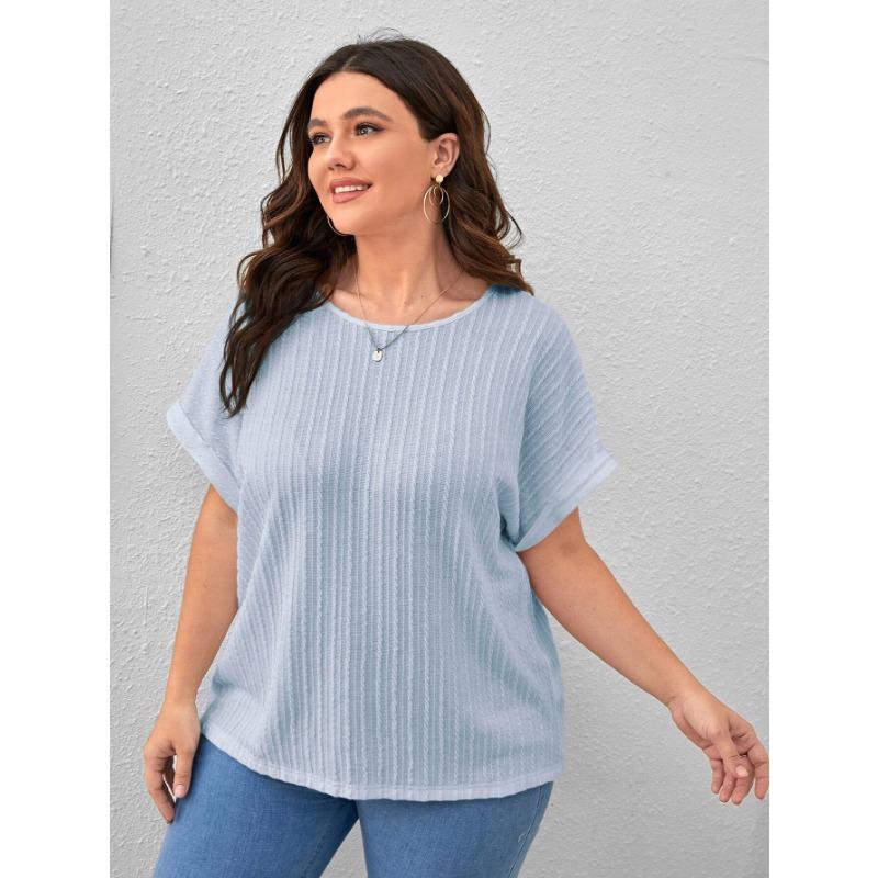 YYFS Women's Fashion Casual Summer Spring Stripe Print Short Sleeve O-Neck Blouses & Shirts