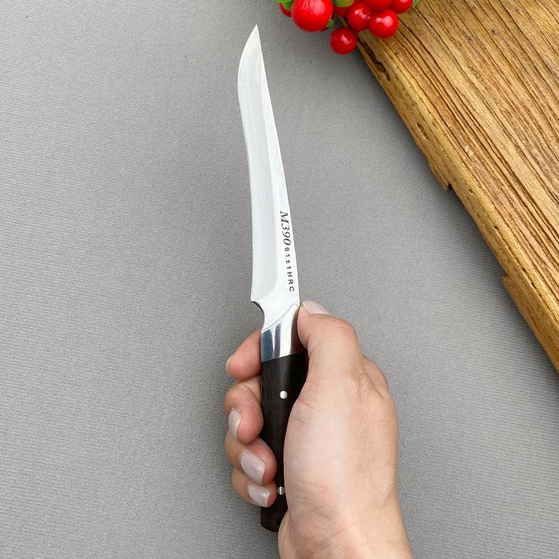 Универсальный нож для барбекю, мясной тесак, фруктовый нож, нож для стейков, лезвие из нержавеющей стали, деревянная ручка, поварские ножи для резки и обвалки