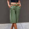 Прямые женские шорты со средней посадкой и карманами, однотонные шорты до колена