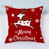 Christmas Decor Pillow Cover 45x45cm Hidden Zipper Cushion Cover Festive Santa Claus Snowflake Elk Print Pillowcase Farmhouse Winter Home Decor