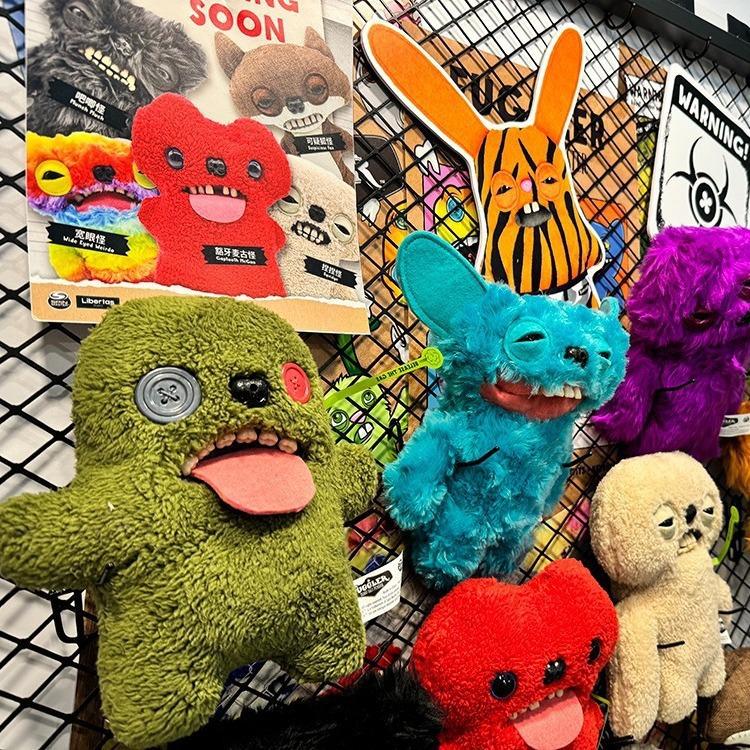 Ugly Cute Big Tooth Monster Plush Doll Pendant Funny Quirky Keychain Toy Soft Stuffed Animal Bag Charm Gift