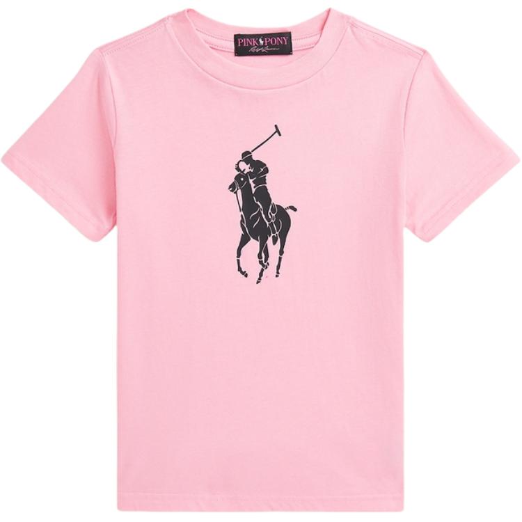 Повседневная футболка Polo Ralph Lauren FW24 обычного кроя с круглым вырезом и короткими рукавами, розовая, для детей, детские топы CWPOTSHB8020939-650