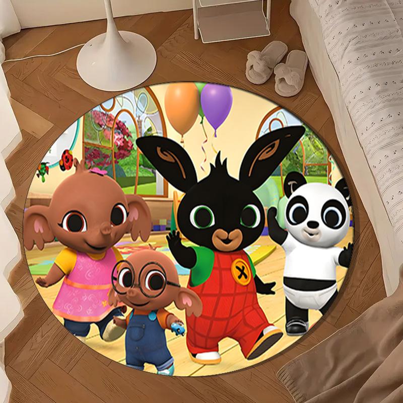 Bunny's Cozy Hug Round Rug for Livingroom,Bedroom, Palyroom, Chair Rug, Area rug, Circle Carpet, Large Size Fan Christmas gift