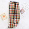 Женские пижамные штаны, плюшевые пижамные штаны с мягкой эластичной талией, клетчатые штаны с 2 карманами