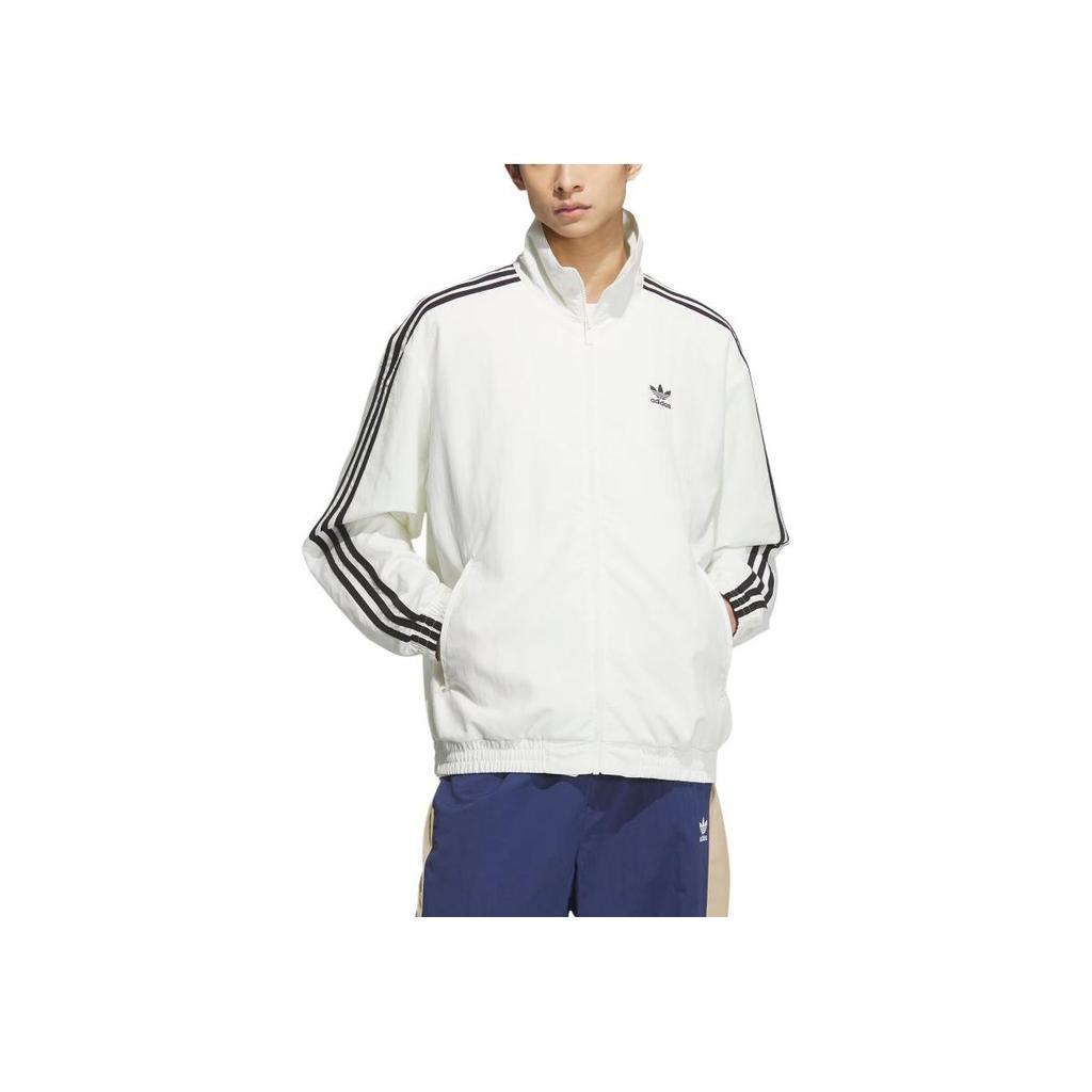 adidas Оригинальная спортивная удобная куртка Firebird Track Top с логотипом и полосками, воротником-стойкой, длинным рукавом, мужская куртка Han-Jade-White KC1455