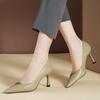 Celebrity Style Pointed Head Thin Heel Work Shoes Tire Cowhide Soft Sole High Heels Leather Fashion Shallow Mouth Versatile Women's Shoes