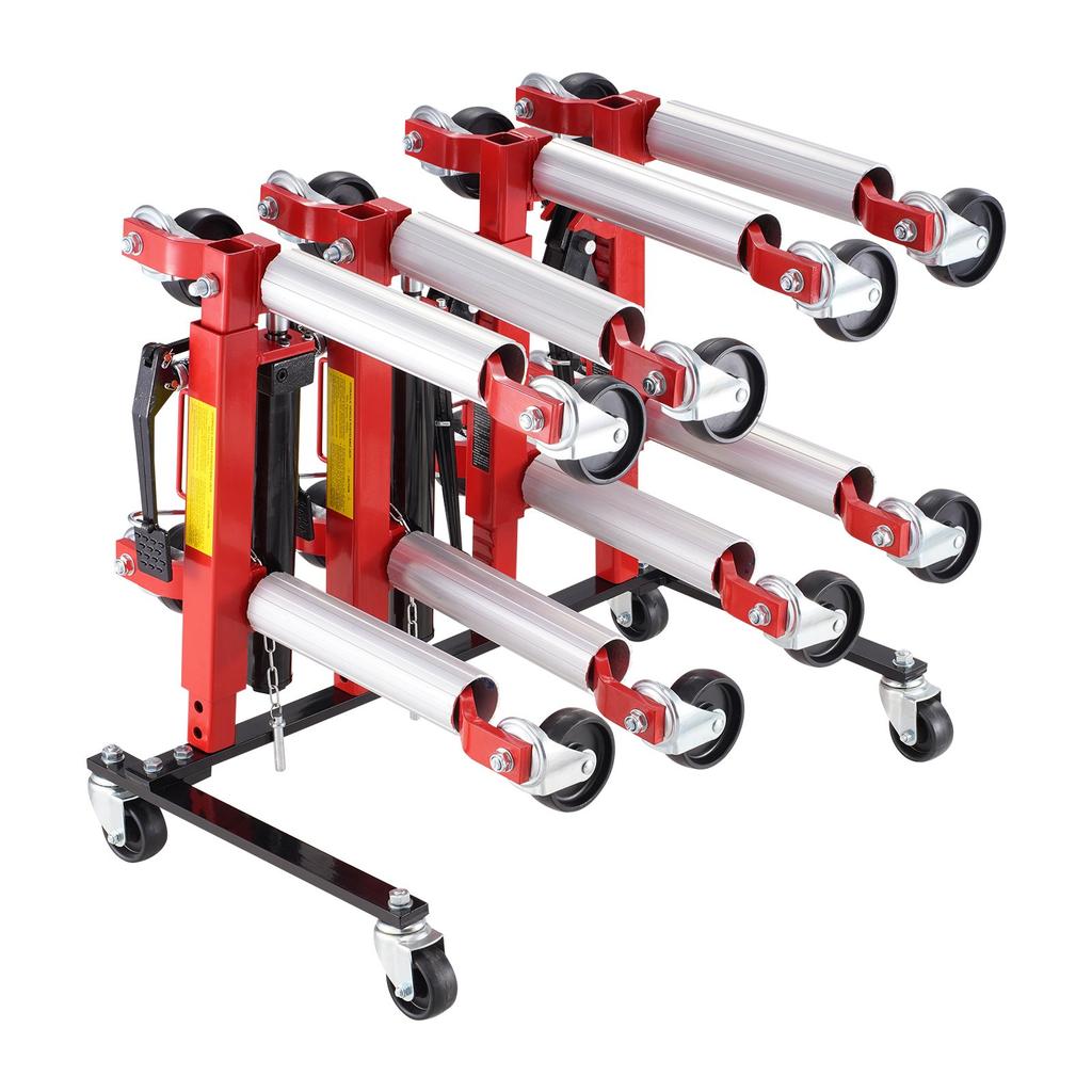 VEVOR Car Dolly Rack, Storage Rack with 360 degrees Rotatable Wheels, Hydraulic Ratchet Trolley Jack Stand Organizer, Jack Stands Holder Storage Rack