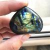 Crystal Labradorite  Stone  Quartz Gemstone Worry Stone Heart Shape