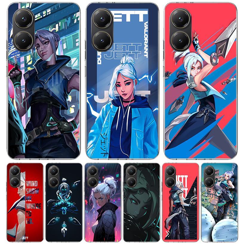 Valorant Jett Case Phone Cover for Xiaomi Poco X3 Nfc X5 X6 X7 X4 Gt F7 Ultra F6 F5 Pro F4 F3 M5S M4 M6 M3 Trend Fundas