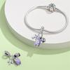 925 Silver Travel Charm Beads Purple Luggage Pendant for DIY Bracelet Women Jewelry Gift Vacation Style Accessories