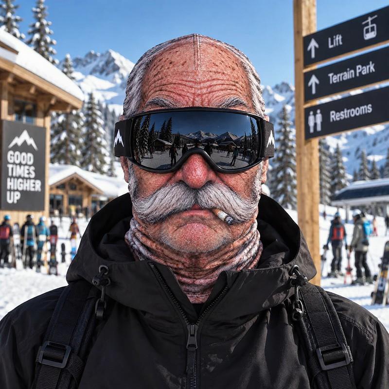Halloween Funny Old Man Ski Mask Realistic Face Balaclava 3D Print Winter Neck Coverage Skiing Outdoor Parties