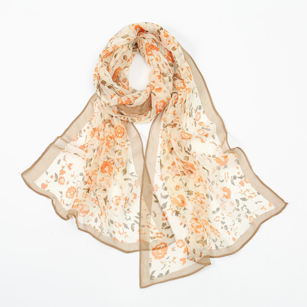 Новый красивый хиджаб из жоржета с цветочным принтом для женщин, тонкий мягкий шарф-шаль, ближневосточный летний пляжный платок с защитой от солнца.