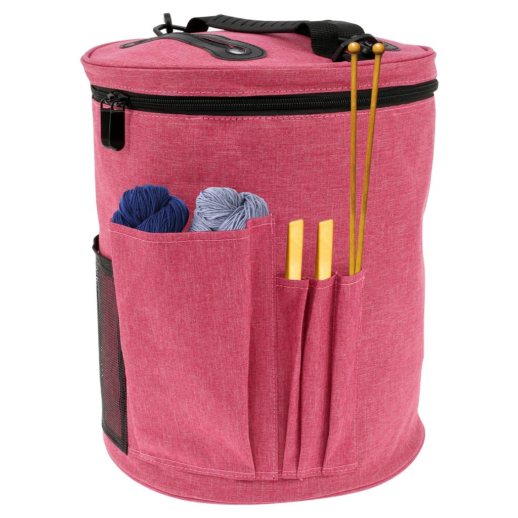 Сумка для хранения вязальных инструментов, органайзер для пряжи, сумка-тоут, большая вместимость, портативная, с передними спицами и крючками, карманом