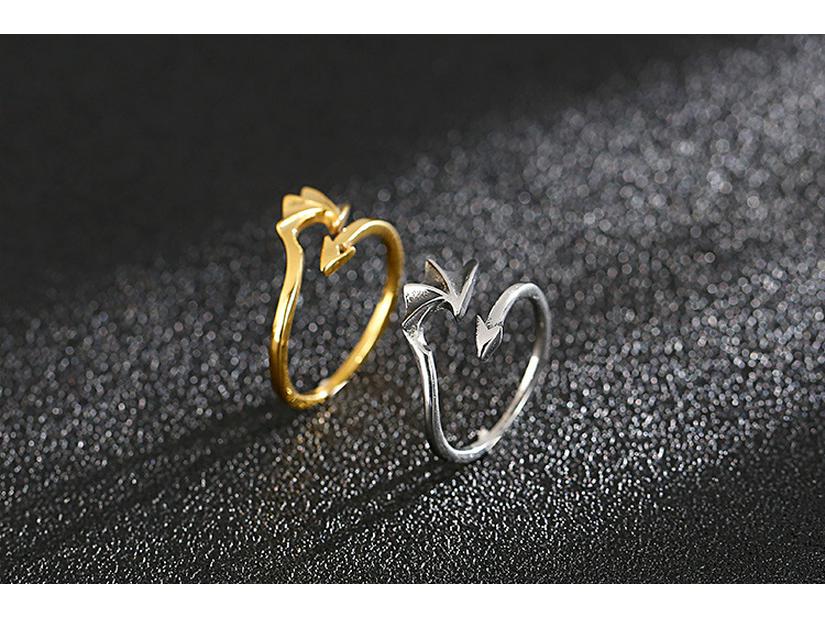 Кольцо для пары «Крылья стрелы» из нержавеющей стали с дьявольским пером