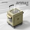 Large Capacity Pet Suitcase with Adjustable Portable Travel Cat Bag Breathable Cat Stroller Waterproof PU Cats Box for Outdoor