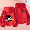 Детская толстовка NINJ KIDZ с принтом и застежкой-молнией, очаровательная одежда для девочек и мальчиков 3-12 лет, повседневная модная толстовка с длинными рукавами.